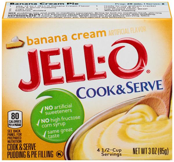 Jell-O Banana Cream Cook & Serve Pudding & Pie Filling Mix ...