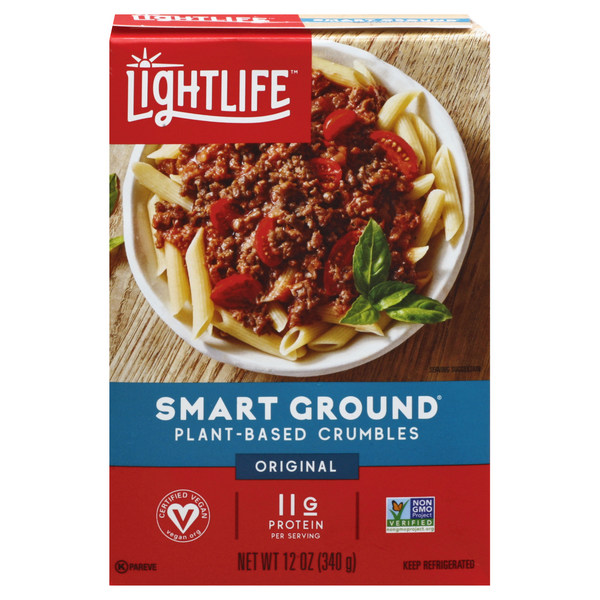 Lightlife Original Veggie Protein Crumbles Smart Ground 12 Oz Box Hy