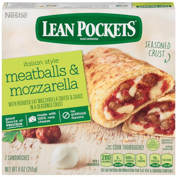 Lean Pockets Frozen Sandwiches Meatballs & Mozzarella 2Pk | Hy-Vee ...