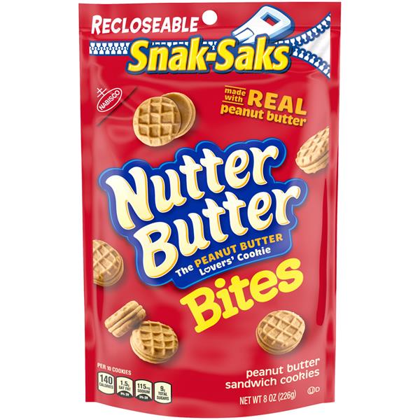 Nabisco Nutter Butter Bites Peanut Butter Sandwich Cookies SnakSaks