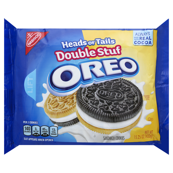 Nabisco Oreo Heads or Tails Double Stuf Sandwich Cookies | Hy-Vee 