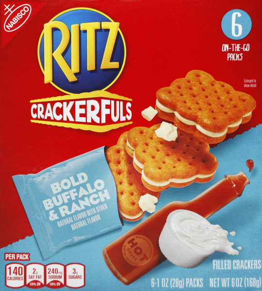 Nabisco Ritz Crackerfuls Bold Buffalo & Ranch 6-1oz. Packs | Hy-Vee ...