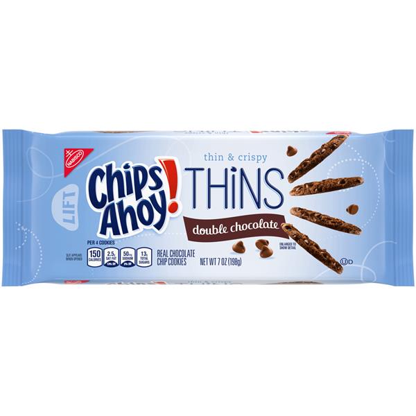 Nabisco Chips Ahoy! Thins Double Chocolate Chocolate Chip Cookies Hy
