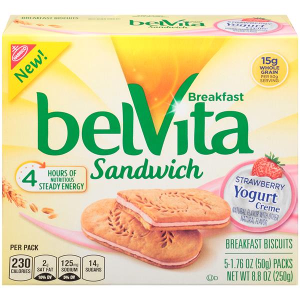 belVita Sandwich Strawberry Yogurt Creme Breakfast Biscuits 51.76 oz