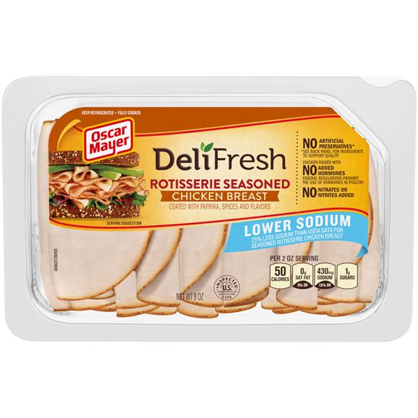 Oscar Mayer Deli Fresh Lower Sodium Rotisserie Seasoned Chicken Breast ...