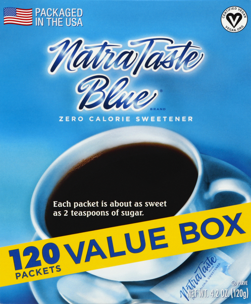 NatraTaste Blue Zero Calorie Sweetener 120 Packets | Hy-Vee Aisles ...