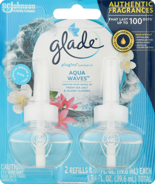 Glade PlugIns Scented Oil Refill, Aqua Waves 20.67 fl oz HyVee