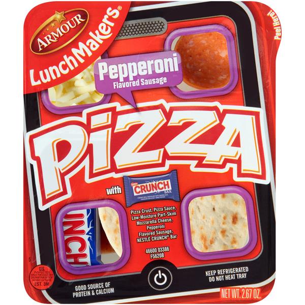 Armour LunchMakers Pepperoni Flavored Sausage Pizza with Nestle Crunch Bar HyVee Aisles