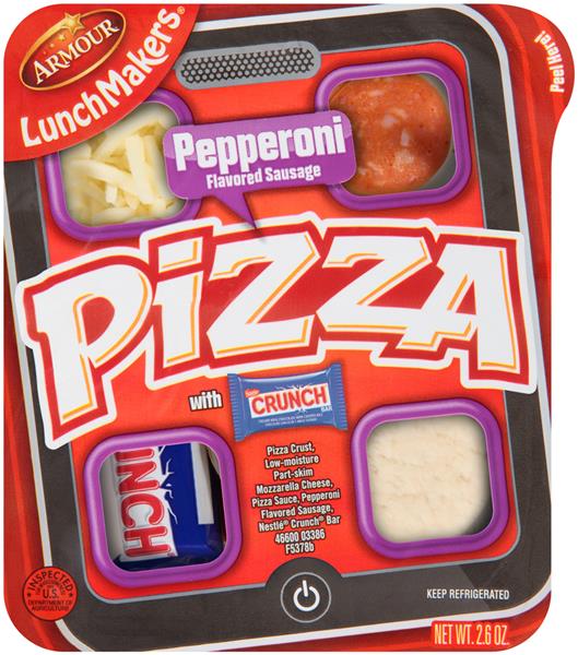 Armour LunchMakers Pepperoni Flavored Sausage Pizza with Nestle Crunch