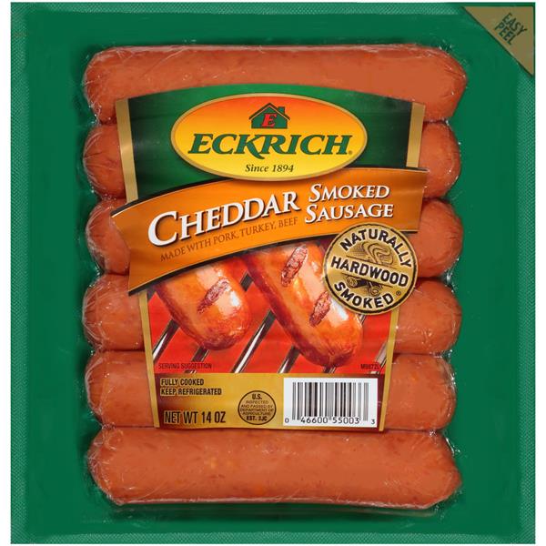 Eckrich Naturally Hardwood Smoked Cheddar W/Pork Turkey & Beef Smoked