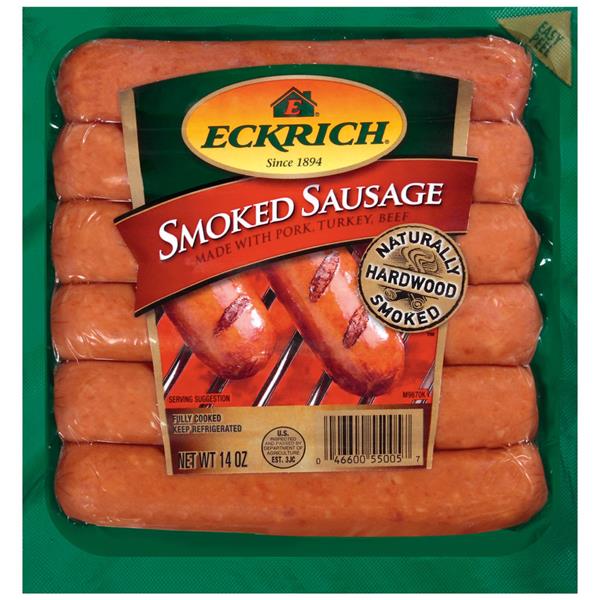 Eckrich Naturally Hardwood Smoked Made W/Pork Turkey & Beef Smoked