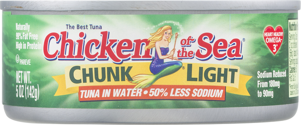 Chicken of the Sea 50% Less Sodium Chunk Light Tuna in ...