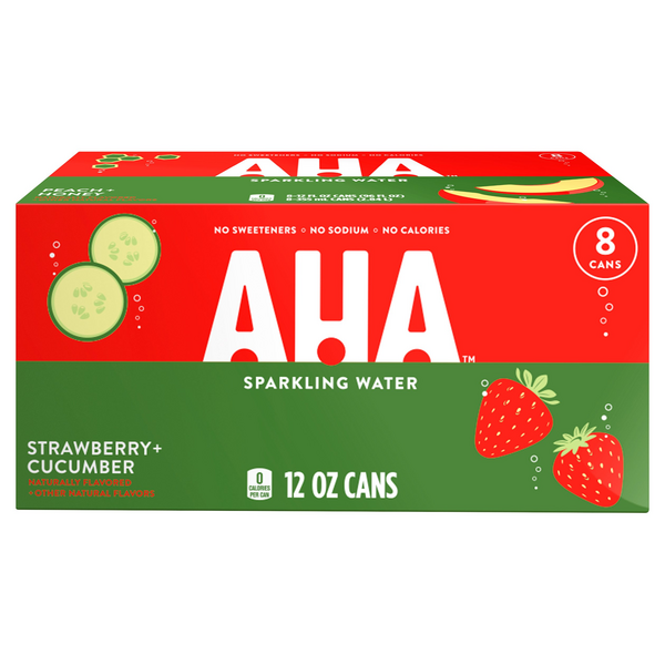 AHA Strawberry + Cucumber Sparkling Water 8pk HyVee Aisles Online