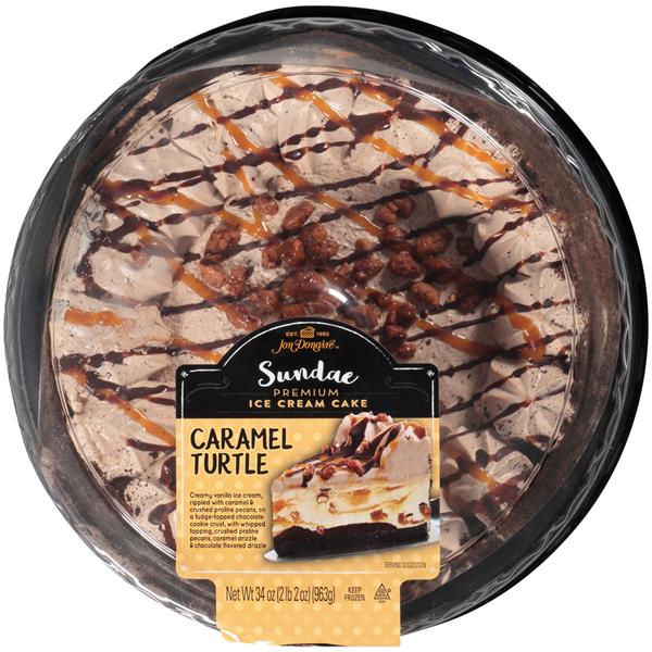 Jon Donaire Caramel Turtle Sundae Premium Ice Cream Cake HyVee Aisles Online Grocery Shopping