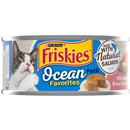 Purina Friskies Natural Pate Wet Cat Food, Ocean Favorites With Salmon, Brown Rice & Peas
