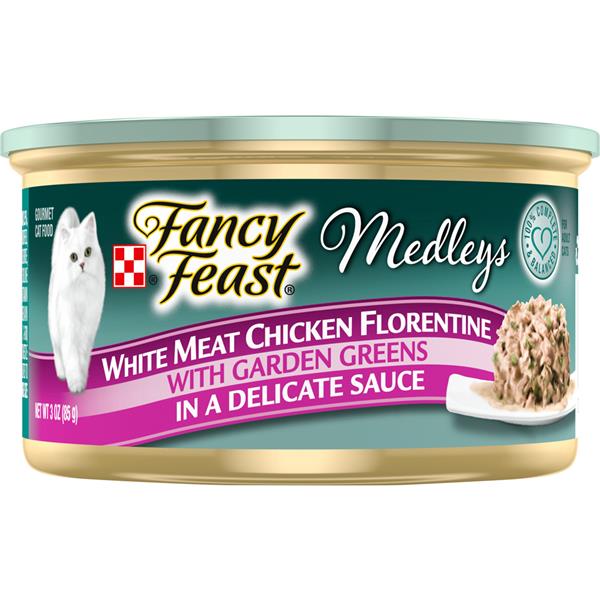 Purina Fancy Feast Medleys White Meat Chicken Florentine Cat Food Hy