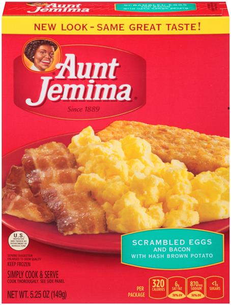 Aunt Jemima Scrambled Eggs and Bacon with Hash Brown Potato | Hy-Vee