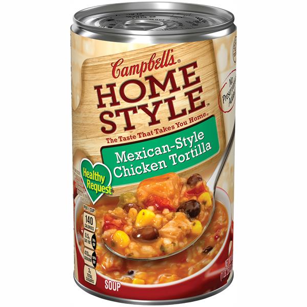 Campbell S Home Style Healthy Request Mexican Style Chicken Tortilla Soup Hy Vee Aisles Online Grocery Shopping