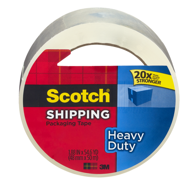 Heavy-Duty Box Sealing Tape, 3, 6ct, clear