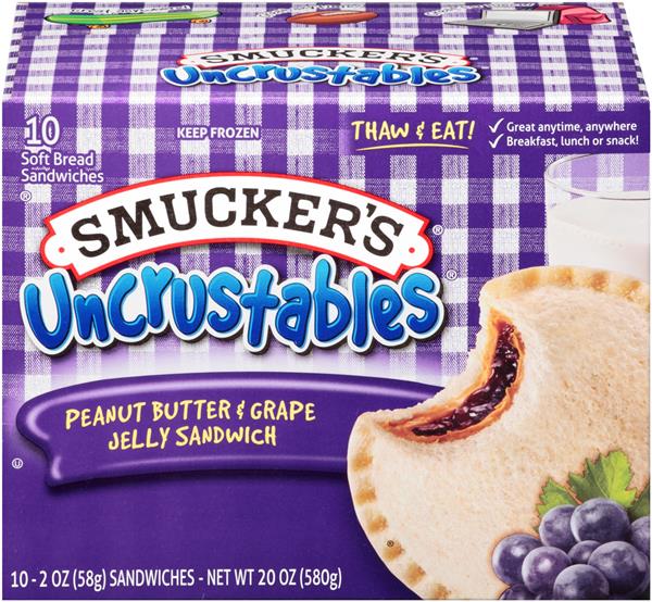Smuckers Uncrustables PB & Grape Jelly Sandwiches 10Ct HyVee Aisles