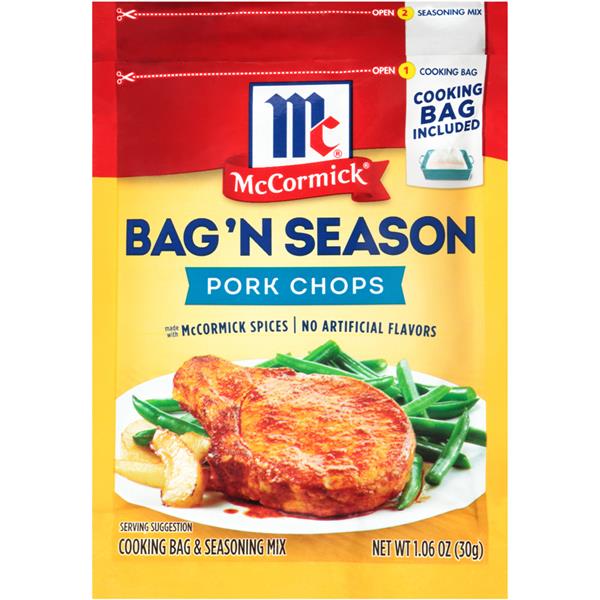 Mccormick Bag N Season Pork Chops Cooking Bag Seasoning Mix Hy Vee Aisles Online Grocery Shopping