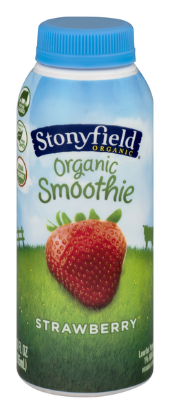 Stonyfield Organic Probiotic Strawberry Lowfat Yogurt Protein Smoothie ...