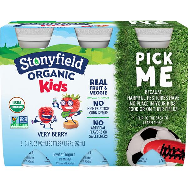 Stonyfield Organic Kids Very Berry Lowfat Yogurt Smoothies HyVee