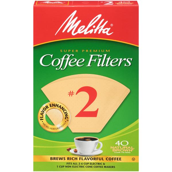 Melitta Natural Brown Paper Cone Coffee Filters 2 Size HyVee Aisles