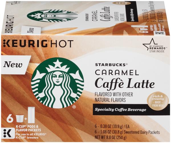 starbucks caramel caffe latte 2 step k cups