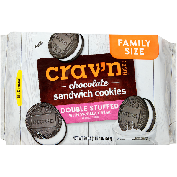 Shoppers Value Sandwich Creme Cookies, Peanut Butter, Family Size