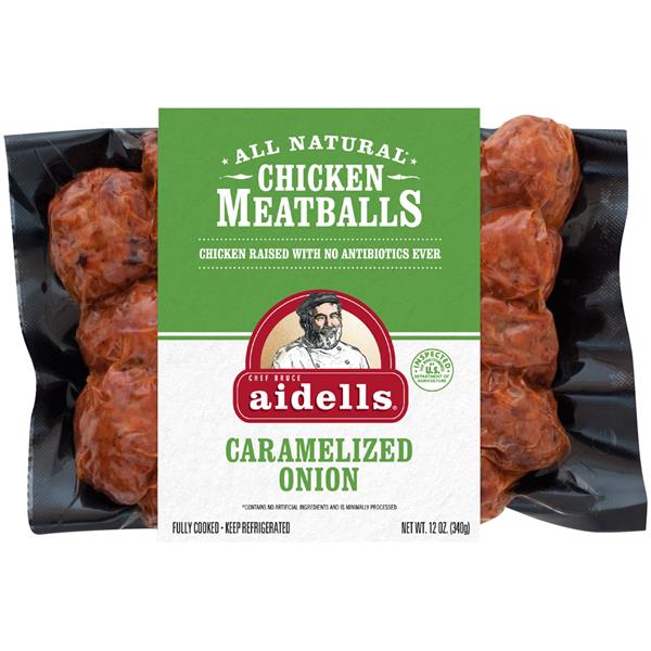 Aidells Chicken Meatballs, Caramelized Onion, 12 oz. (Fully Cooked ...