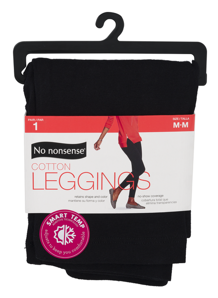 No Nonsense Women's Cotton Legging, Black, Small - Walmart.com