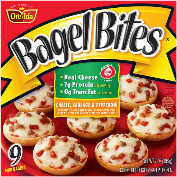 Bagel Bites Cheese, Sausage & Pepperoni Mini Bagels 9Ct HyVee Aisles