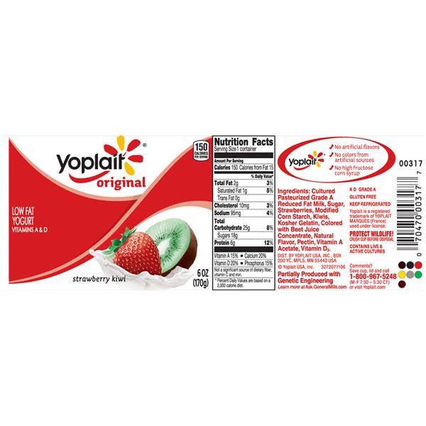 Yoplait Original Strawberry Kiwi Low Fat Yogurt HyVee Aisles Online
