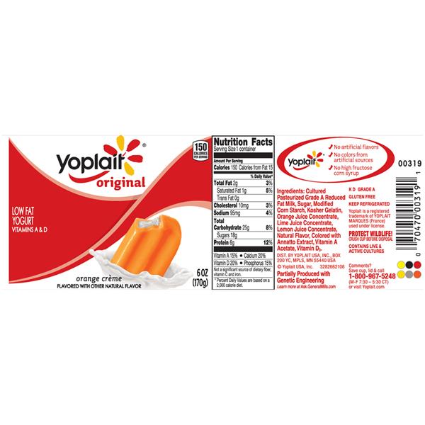 Yoplait Original Orange Creme Flavored Low Fat Yogurt Hy Vee Aisles Online Grocery Shopping