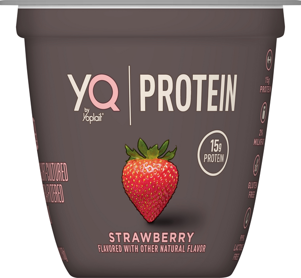 YQ by Yoplait Strawberry Single Serve Yogurt Made with Cultured Ultra