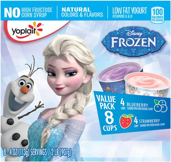 Yoplait Disney Frozen Blueberry/Strawberry Variety Flavor Yogurt 8 Pack