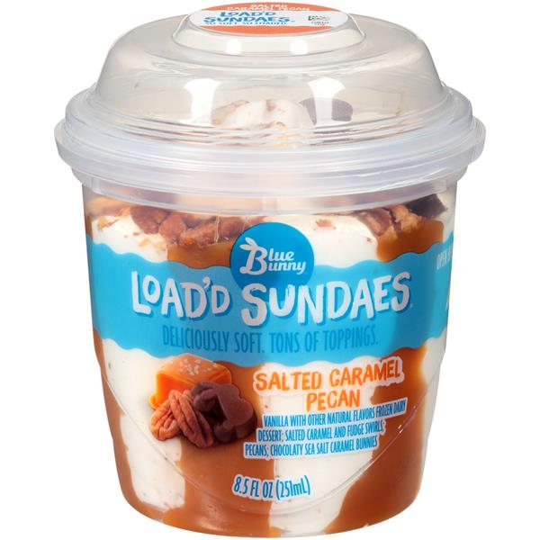 Blue Bunny Load'd Sundaes Salted Caramel Pecan Soft Ice Cream HyVee