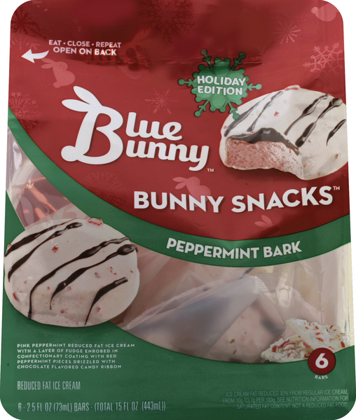 Blue Bunny Bunny Snacks Peppermint Bark Reduced Fat Ice Cream 6