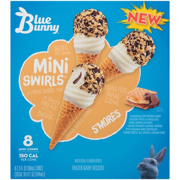 Blue Bunny Mini Swirls Smores Ice Cream Cone 8 2 3 Fl Oz Hy Vee