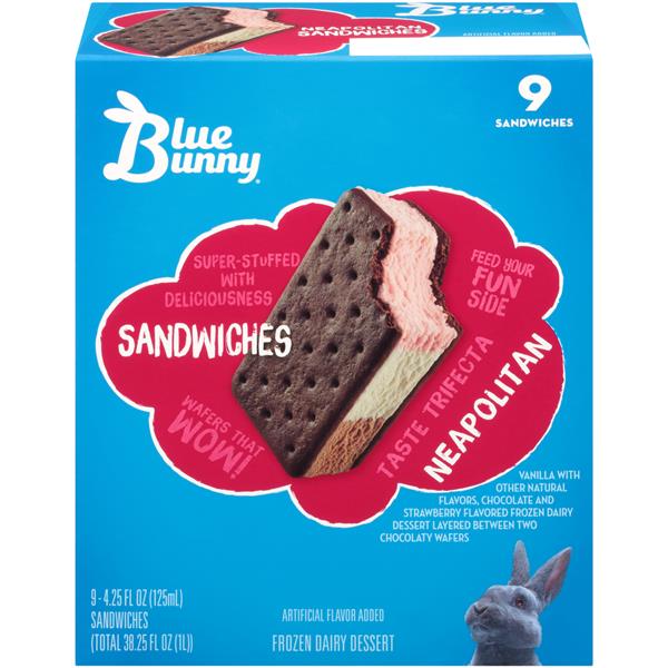 Blue Bunny Neapolitan Ice Cream Sandwiches 9-4.25 Fl .Oz. | Hy-Vee ...