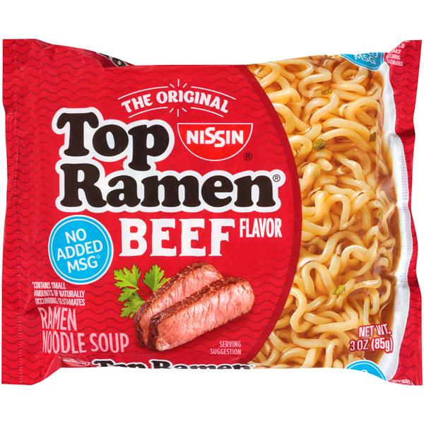 Nissin Top Ramen Beef Flavor Ramen Noodle Soup Hy Vee Aisles Online Grocery Shopping