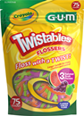 G-U-M Crayola Twistables Flossers, Fluoride Coated, 3 Fruit Flavors