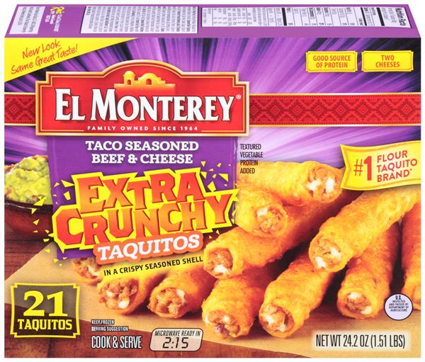El Monterey Taco Seasoned Beef & Cheese Extra Crunchy Taquitos 21Ct HyVee Aisles Online