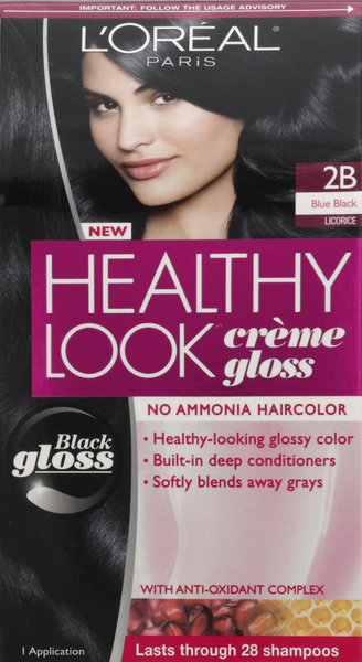 L'Oreal Healthy Look Creme Gloss Blue Black 2B Hair Color | Hy-Vee ...