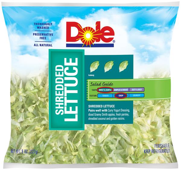 Dole Shredded Lettuce 8 oz. Bag | Hy-Vee Aisles Online Grocery Shopping