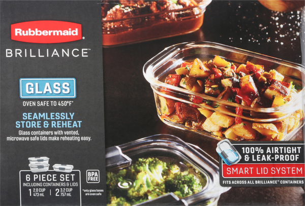 Rubbermaid Brilliance Glass 6PC Multipack Set