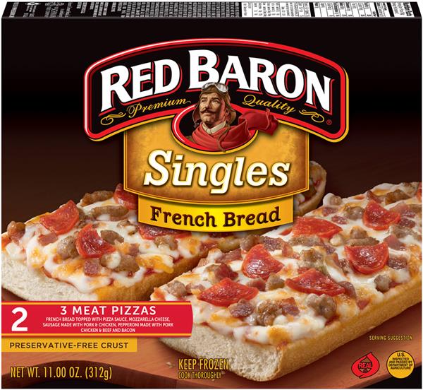 Red Baron Singles 3 Meat French Bread Pizza 2 Ct | Hy-Vee Aisles Online ...