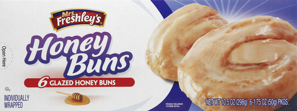 Mrs. Freshley's Glazed Honey Buns 6 Count | Hy-Vee Aisles ...