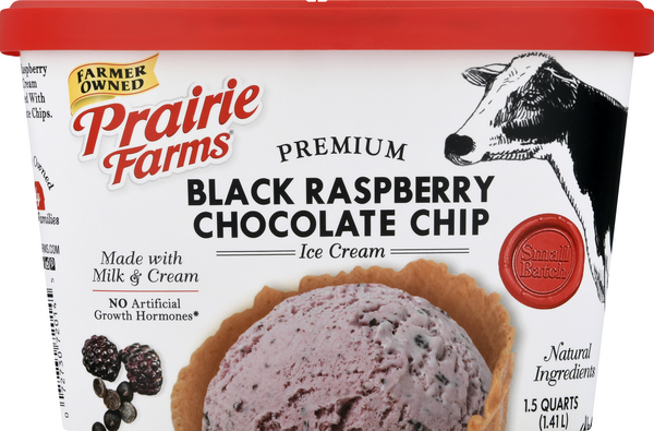 アイスエイジほぼハーフコンプリート Prairie Farms Premium Ice Cream, Black Raspberry Chocolate Chip